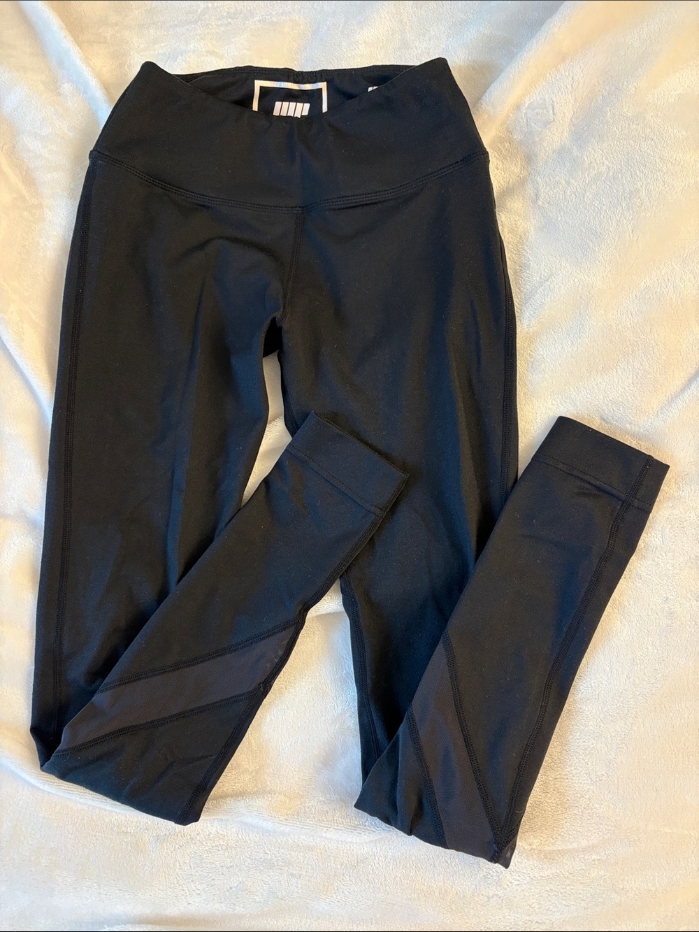 MyProtein Black Athletic Leggings with Mesh Panels